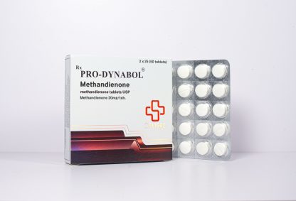 Blister pack and box of Beligas Pro-Dynabol Methandienone 20mg tablets – oral anabolic steroid for muscle mass