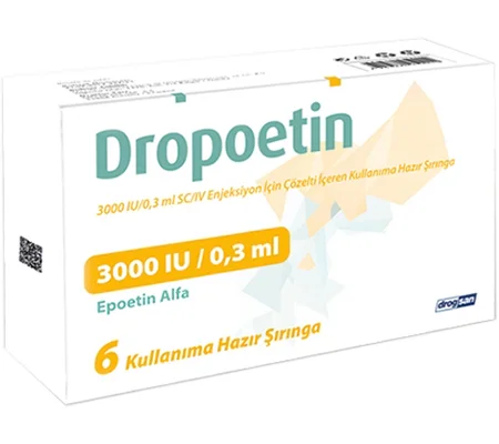 Dropoetin 3000 IU – Erythropoietin Prefilled Syringes – Drogsan – 6 Pack