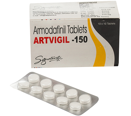 Artvigil Armodafinil 150 mg (10 x Tabs) 1 Artvigil 150mg Armodafinil tablets by Signature Pharmaceuticals – 10 pack