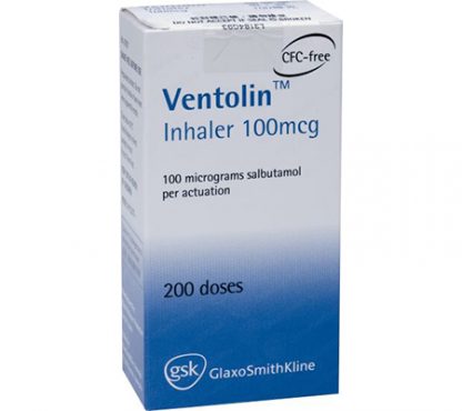 Ventolin Inhaler 100mcg by GSK – Salbutamol for asthma and respiratory relief