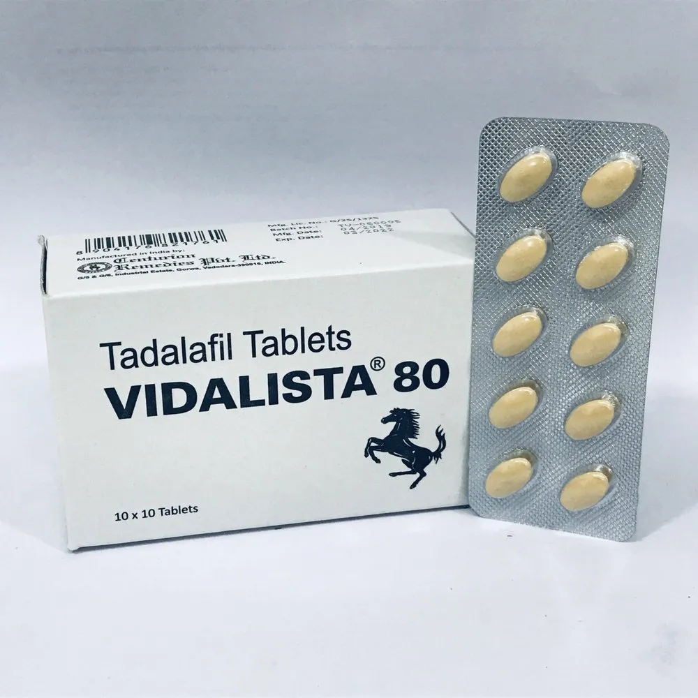 Vidalista 80 by Centurion – 20 Tablets – Tadalafil 80mg (Cialis)