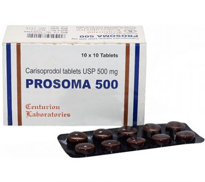Prosoma 500mg tablets – Carisoprodol muscle relaxant pack of 10
