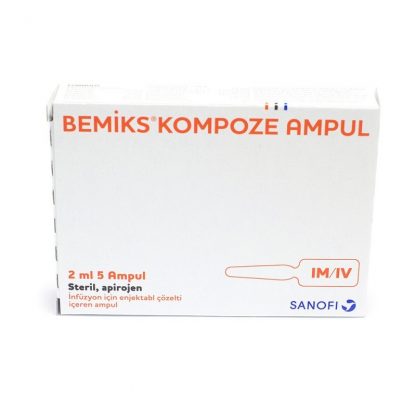 Bemiks Vitamin B Complex Injection – 2ml Ampoules by Sanofi-Aventis
