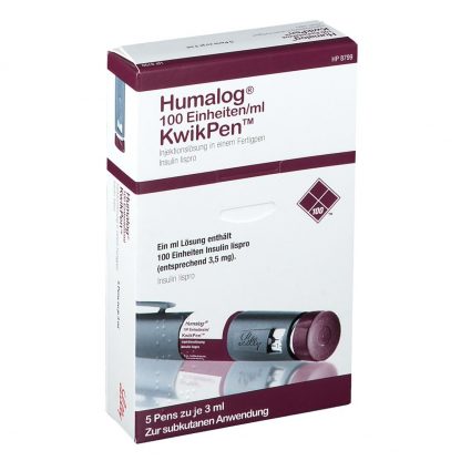 Humalog KwikPen® 100 IU/ml – Insulin Lispro – Eli Lilly
