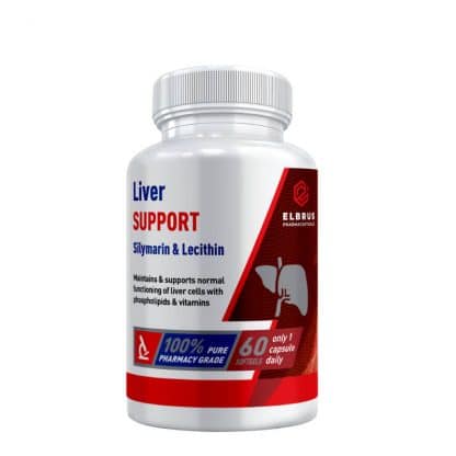 Elbrus Liver Support – Silymarin 140mg & Lecithin 525mg (60 Softgels)