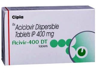 Acivir DT 400mg aciclovir dispersible tablets (5) pack