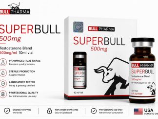 Bull Pharma Superbull 500mg Testosterone Blend 500mg/ml 10ml vial with product box