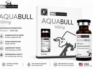Bull Pharma Aquabull 100mg Testosterone Suspension 100mg/ml 10ml vial with product box